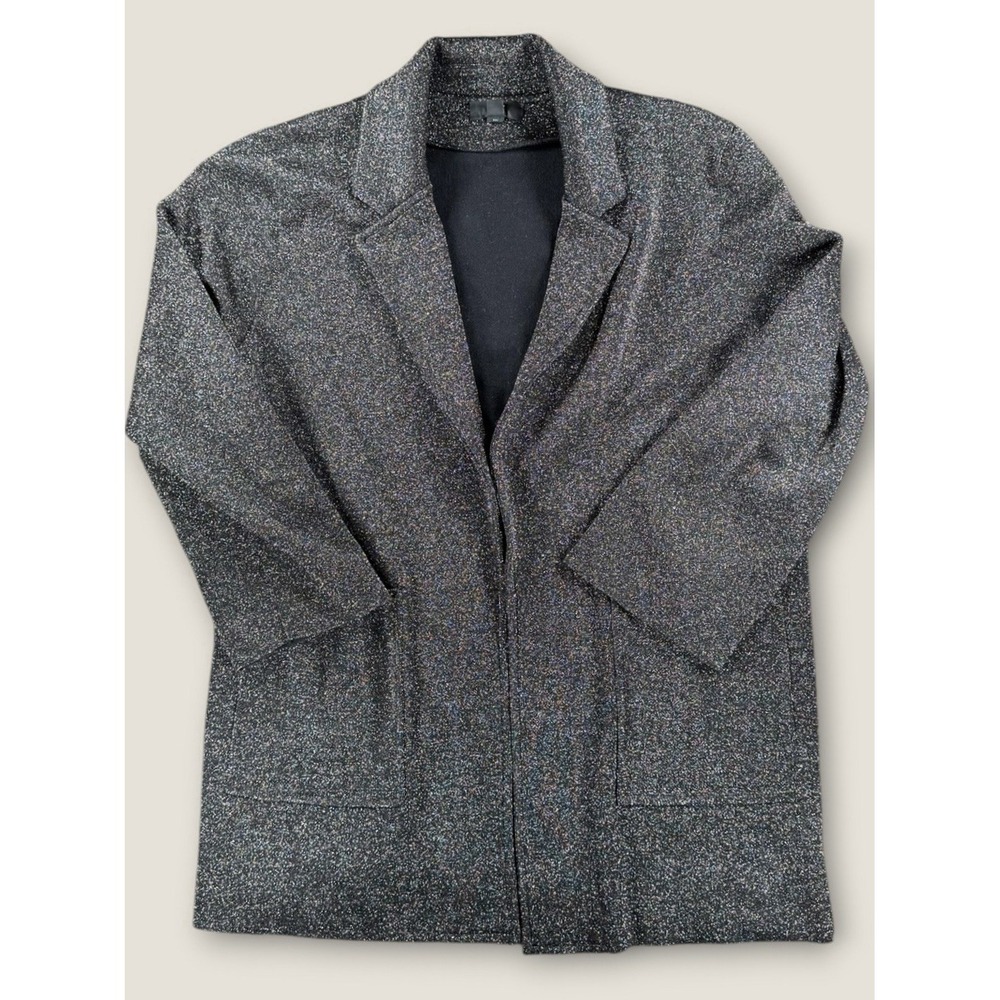 J.Crew 365 Metallic Sparkle Sweater Blazer Cardigan Merino Wool Blend Sz M